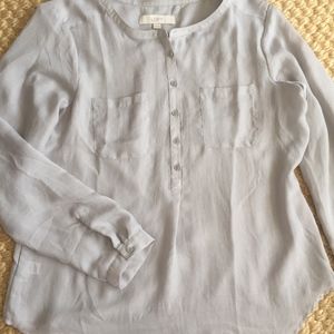 Ann Taylor Loft Gray Blouse M